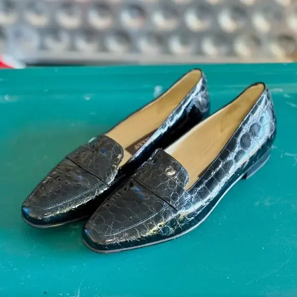 Bally | Shoes | Ladies 65m Bally Slipon Black Penny Loafers  display picture 3